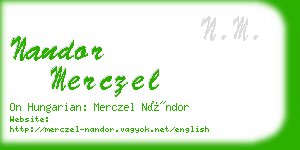 nandor merczel business card